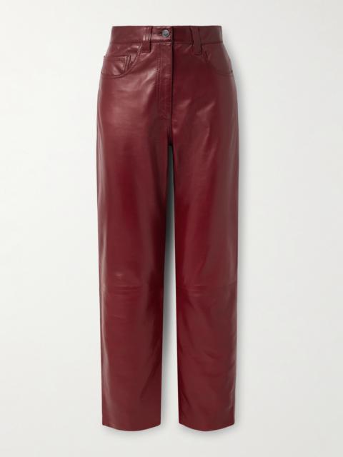 Callum Leather Straight-leg Pants