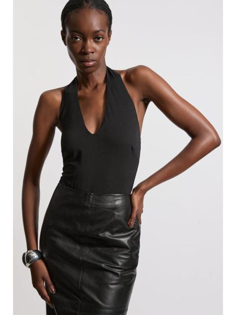 Stretch Cotton Jersey Halter Jersey Bodysuit