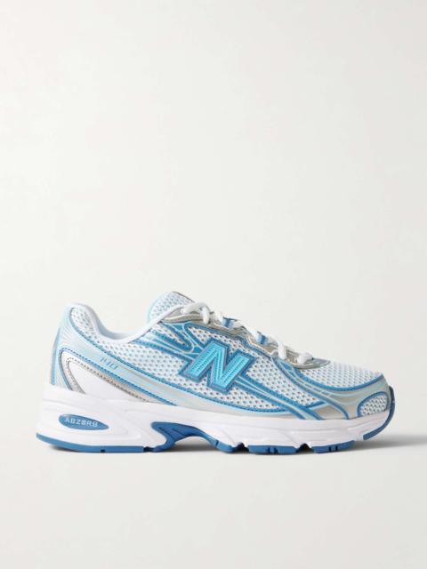 740 metallic rubber-trimmed mesh sneakers Blue