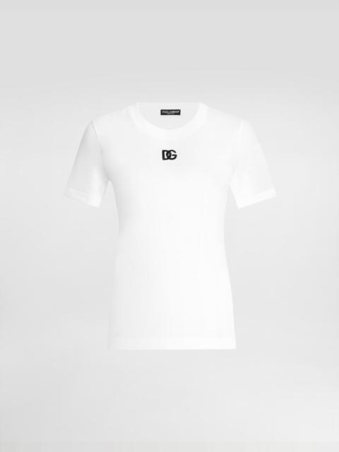 Jersey T-shirt with DG logo embroidery
