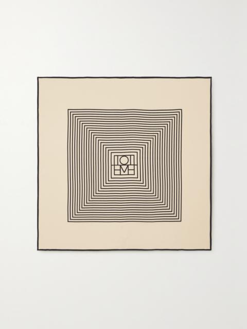 Striped Silk Crepe De Chine Scarf