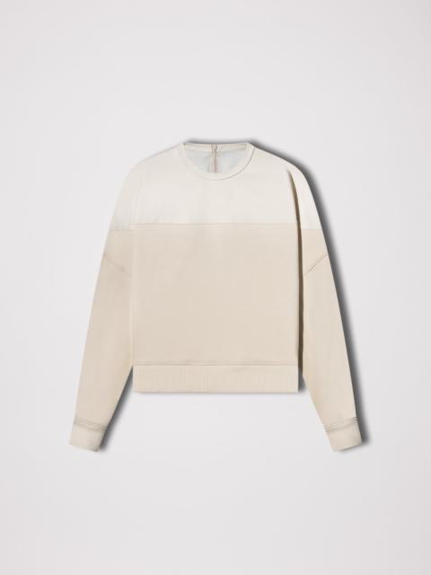 LEATHER HYBRID CREWNECK