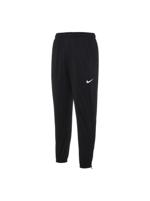 Men's Nike Logo Solid Color Elastic Waistband Drawstring Sports Pants/Trousers/Joggers Autumn Black 