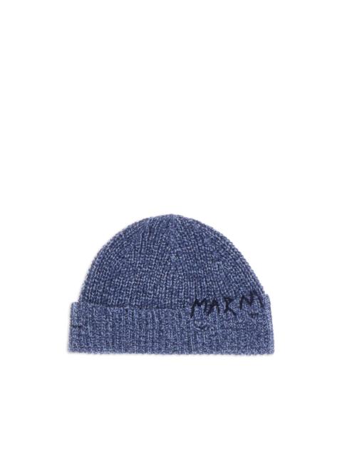 embroidered-logo knit beanie