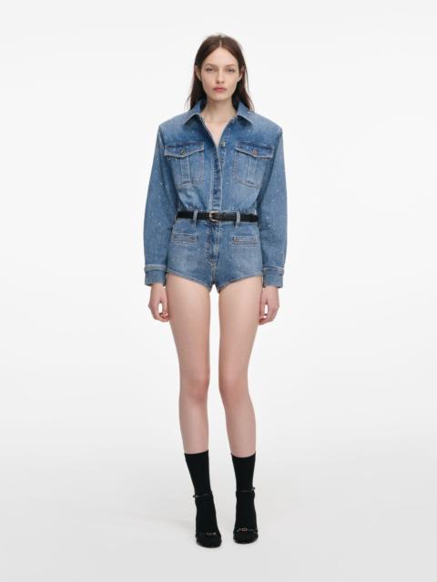 Rhinestone Denim Playsuit