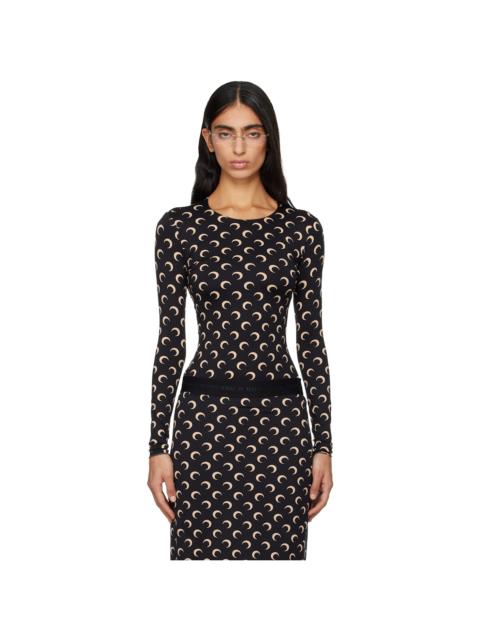 Black Recycled Moon Jersey Second Skin T-shirt