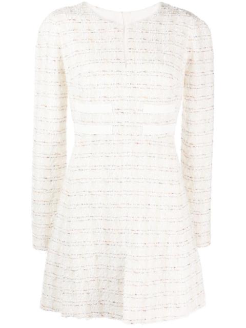 long-sleeve tweed minidress
