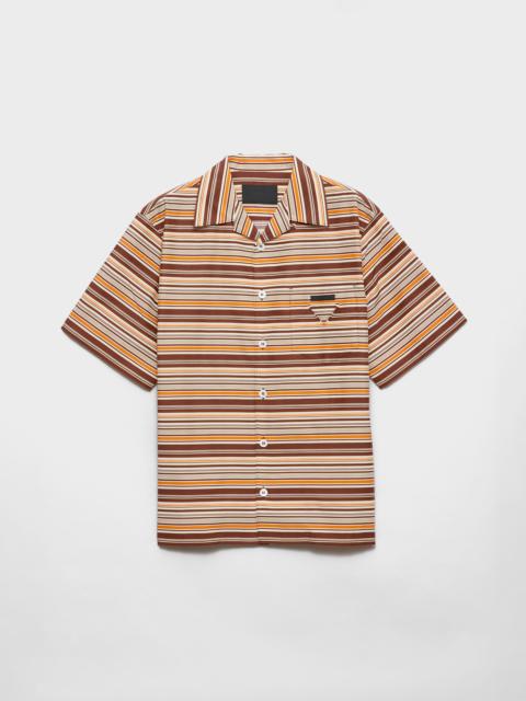 Striped cotton bowling shirt