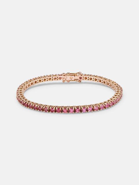 14kt rose gold tennis bracelet with sapphires