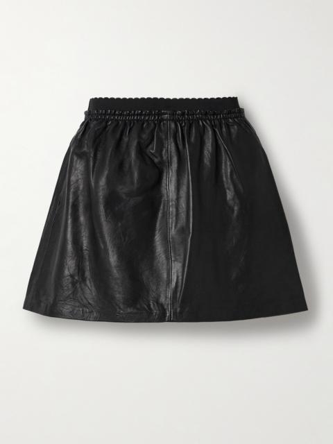 Lucie Crinkled-leather Mini Skirt