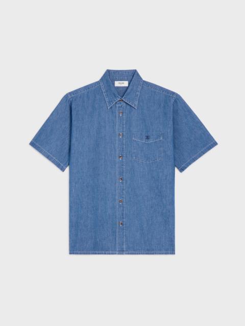 SHORT-SLEEVED SHIRT IN COTTON DENIM