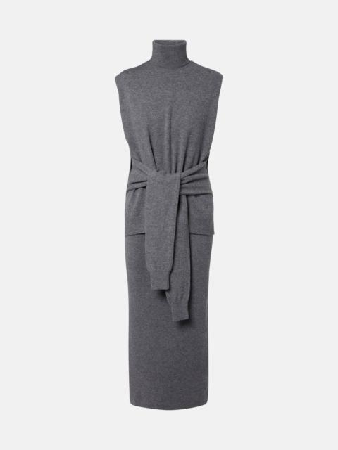 Layered wool and cashmere-blend maxi dress
