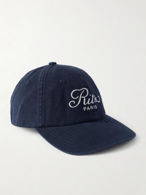 + Ritz Paris embroidered cotton-twill baseball cap Navy