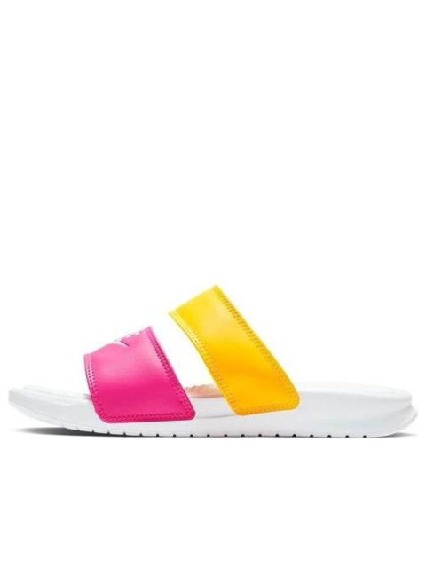 (WMNS) Nike Benassi Duo Ultra Slide 'Metallic Summit White' 819717-102