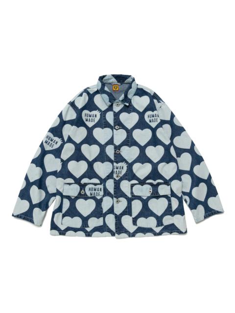 Human Made Heart Denim Coverall Jacket Indigo