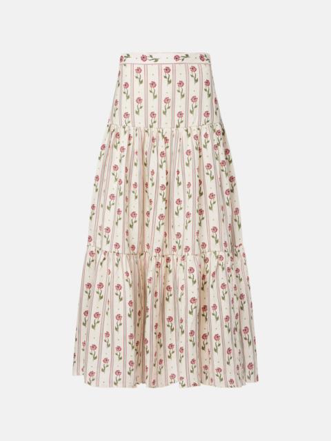 Bergamota floral linen maxi skirt