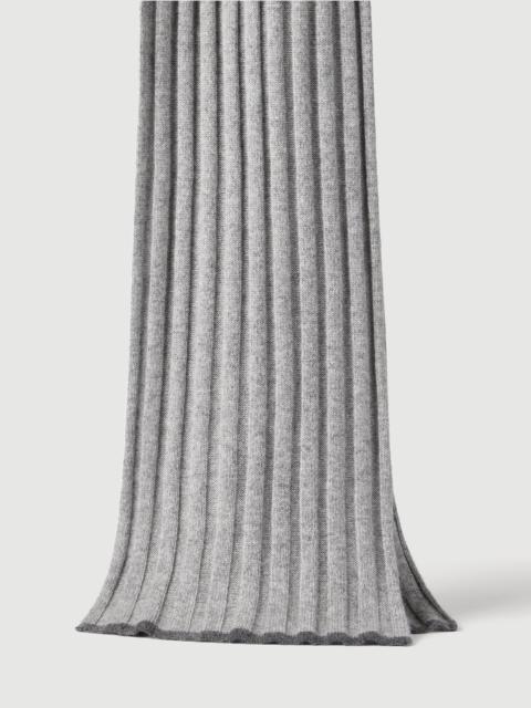 Cashmere rib knit scarf