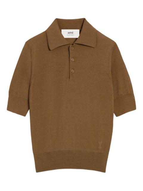 short-sleeve knitted polo shirt