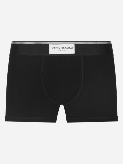 Two-way-stretch jersey boxers with patch