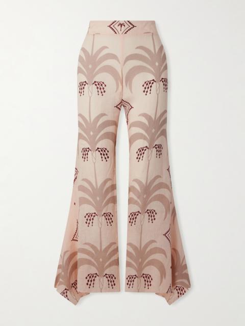 Femininity Dramatic Printed Linen Pants