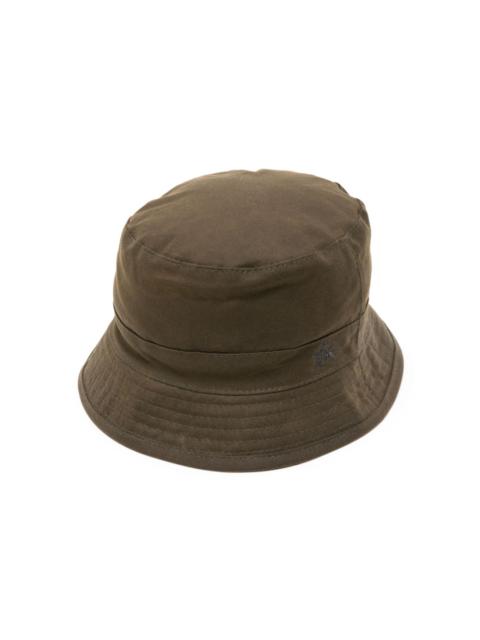 logo-embroidered waxed-cotton bucket hat