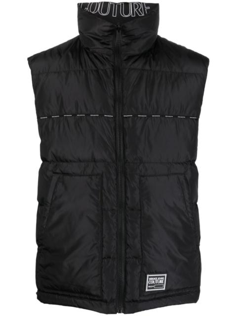logo-print reversible padded gilet
