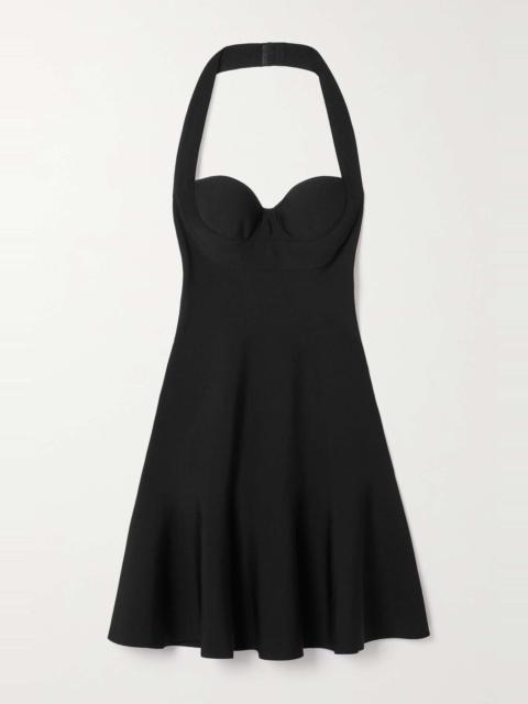 Knitted halterneck mini dress
