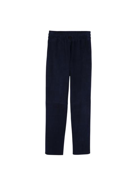 Leather straight pants Navy - Leather