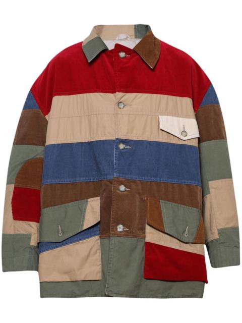 patchwork-design shirt jacket