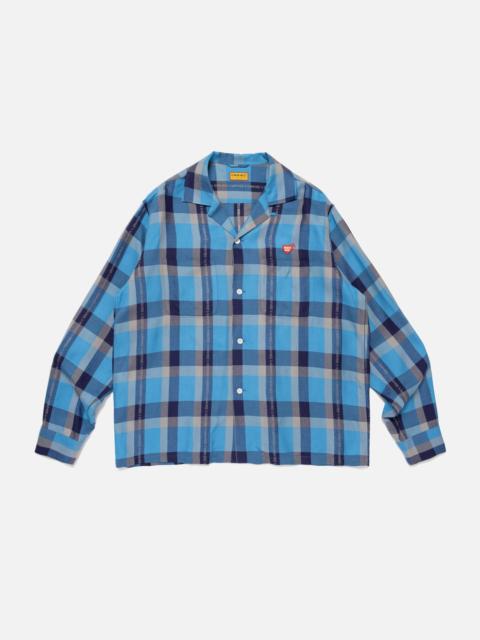 OPEN COLLAR CHECK SHIRT