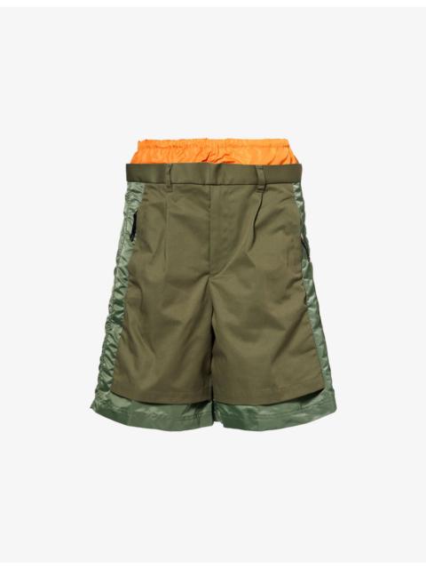Porter Gathered-Waist Cotton-Blend Shorts
