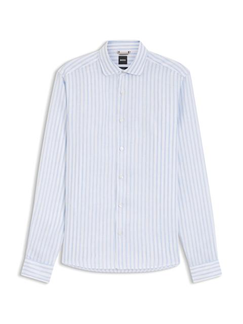 REGULAR-FIT SHIRT IN STRIPED LINEN