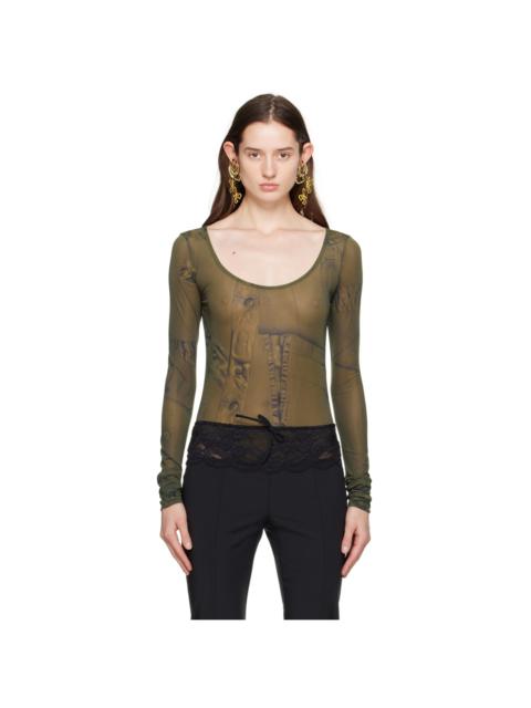 Green Printed Bodysuit