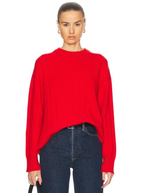 Mock Rib Crewneck Long Sweater