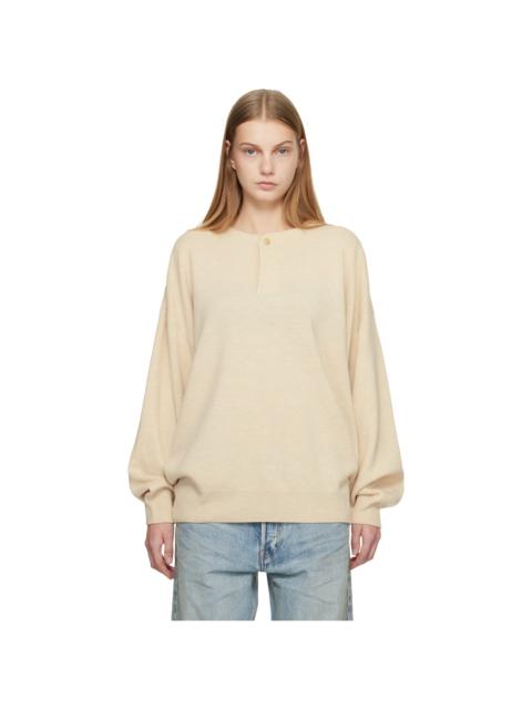 Beige Henley Sweater
