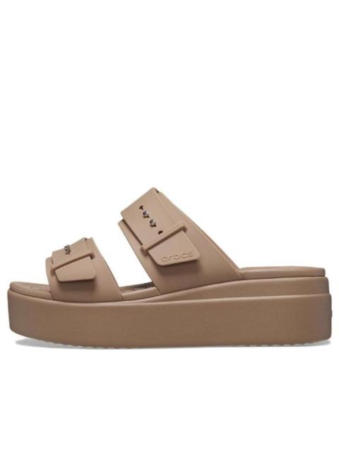 (WMNS) Crocs Brooklyn Sandal Low Wedge 'Latte' 207431-2Q9