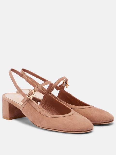 45 suede slingback pumps