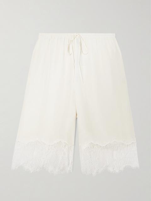 Verano Lace-trimmed Silk Shorts