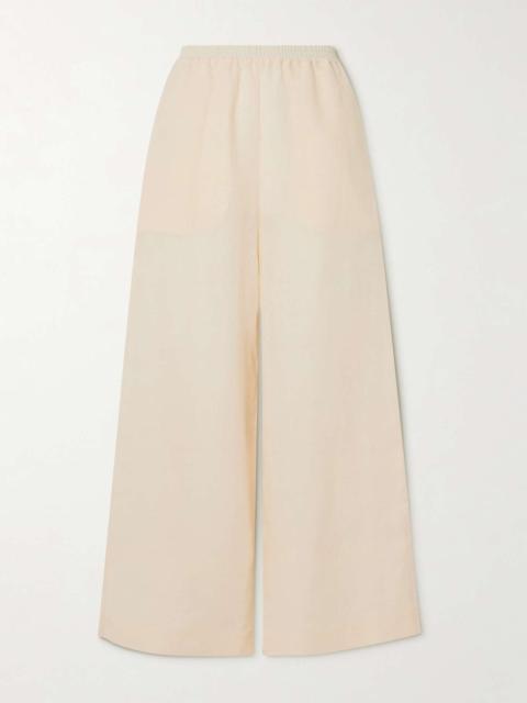 L'Intemporel Select linen wide-leg pants Beige