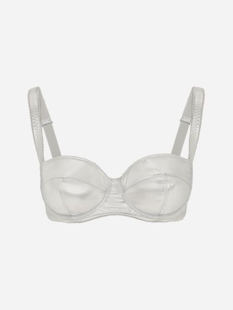 Foiled jersey balconette bra