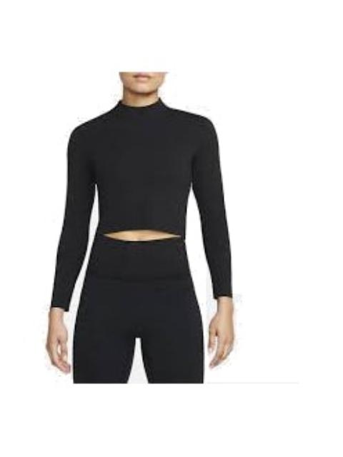 (WMNS) Nike Swoosh Long Sleeve Yoga T-Shirt 'Black' DR2204-010