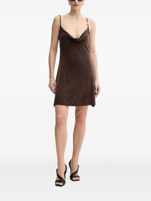 cowl-neck mini dress