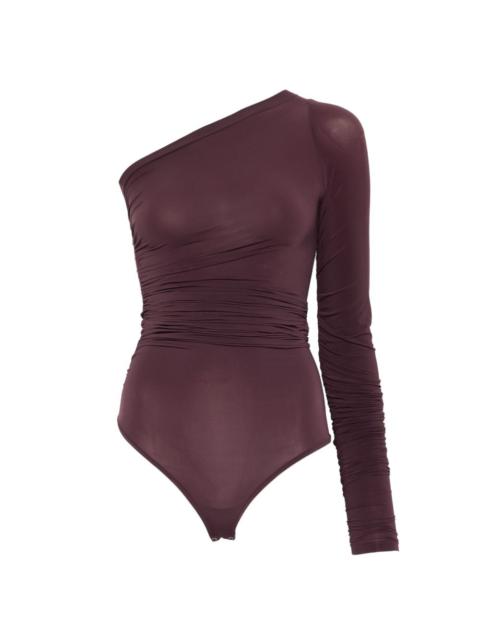 one-shoulder long-sleeve top