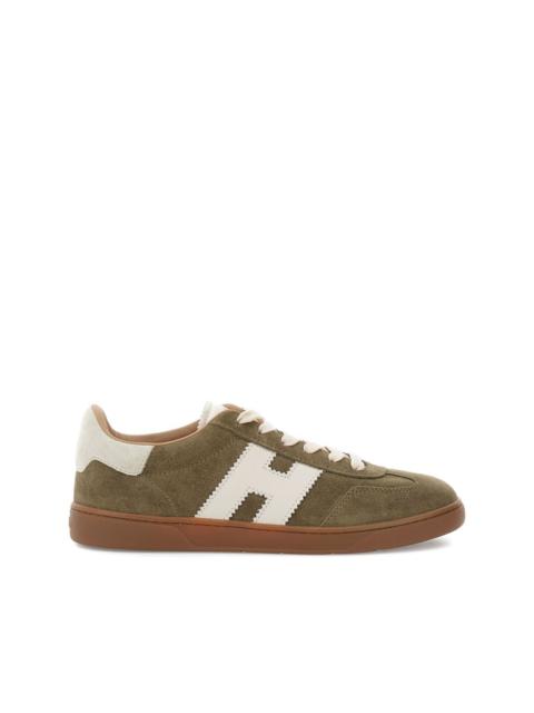 suede-panels leather H-logo sneakers