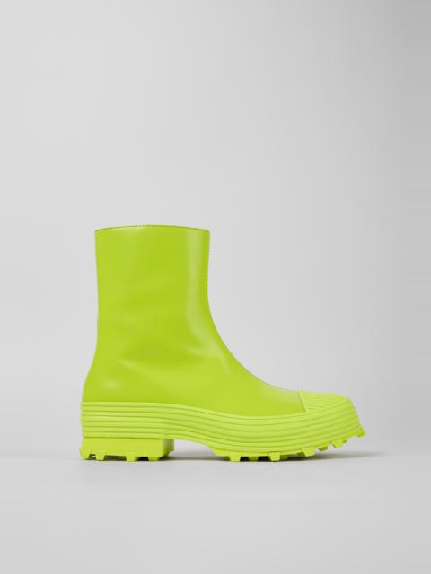 Green Leather Zip Boot