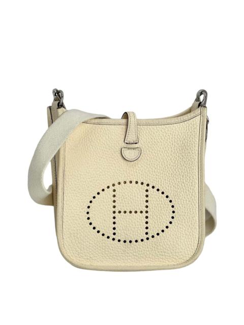 Hermès White Taurillon Clemence Leather Evelyne TPM Nata Crossbody (Authentic Pre-Loved)