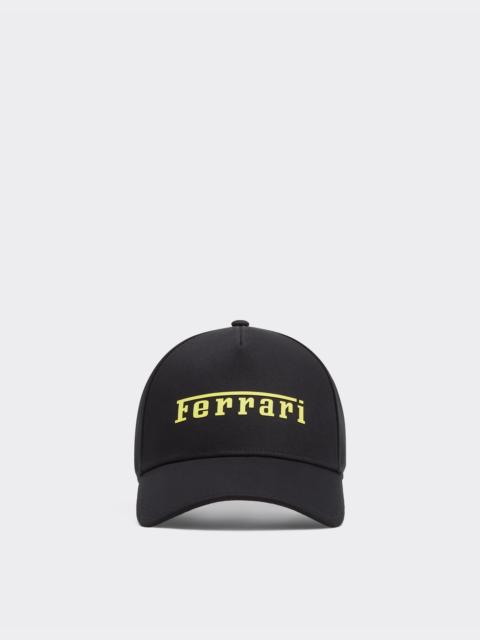 Baseball cap with rubberized Ferrari logo