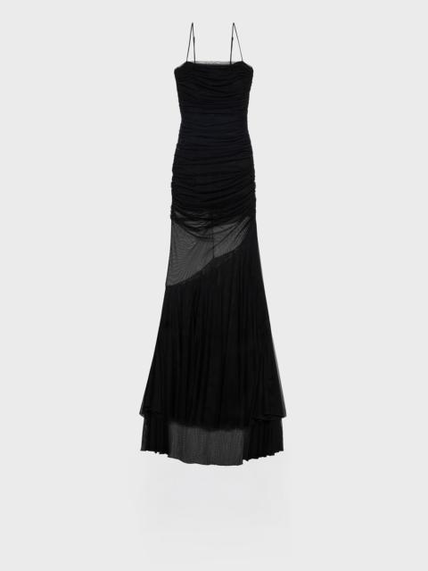 LONG DRESS IN TULLE WITH RUFFLES