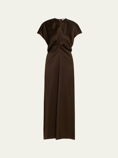 Slouch Waist Satin Maxi Dress