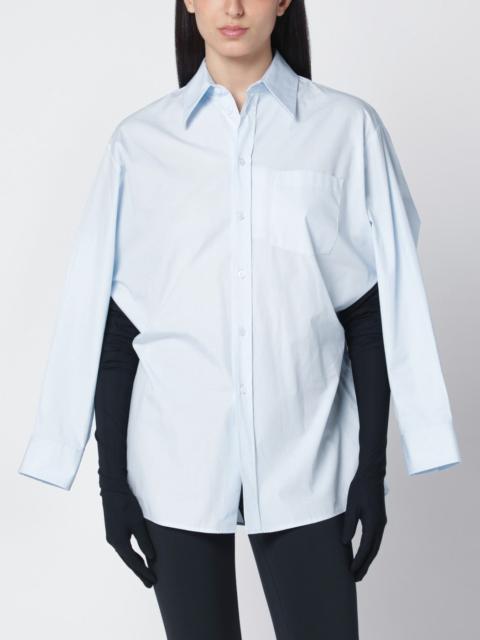 Light blue cotton shirt with gloves